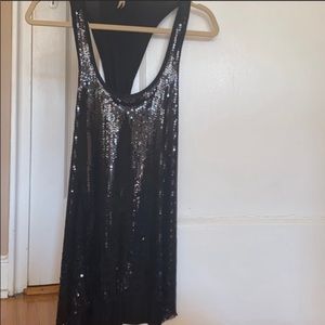 Black tank top with sequence